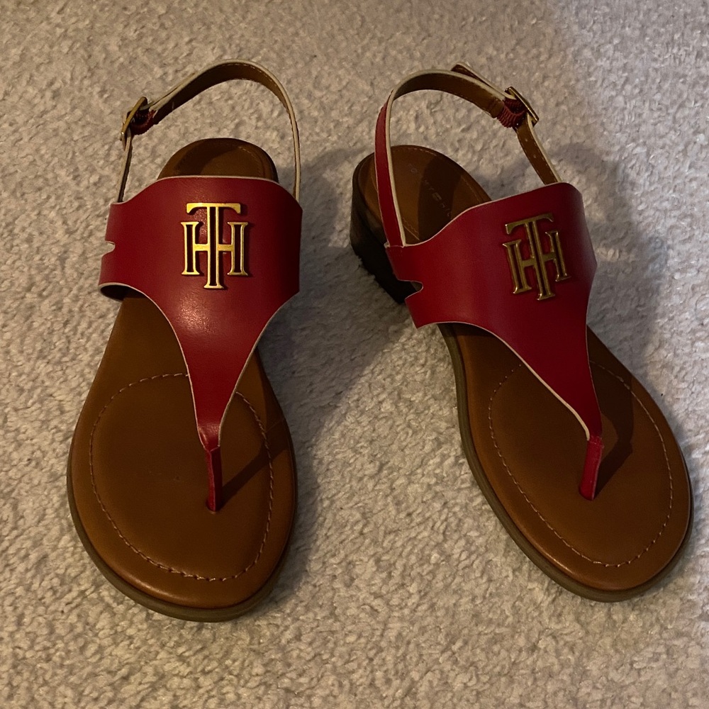 Tommy Hilfiger Sandals Size 8 Red - Picture 14 of 15